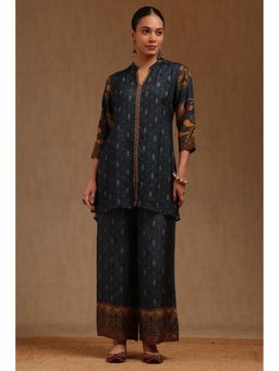 Soch - Womens Teal Muslin Kalamkari Print Co-Ord Set