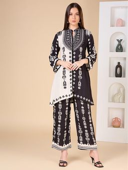 FASHOR - Ethnic Tribal Printed A-Line Co-Ord Set - Multi