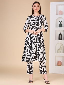 FASHOR - Printed A-Line Flared Co-Ord Set