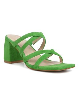 Rag & Co - Strappy Casual Block Heel Sandals in Green