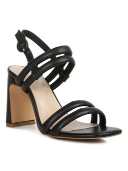 Rag & Co - Black Slim Block Heel Sandal