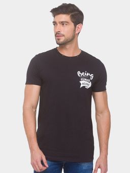 Being Human - Men Printed Black T-Shirt