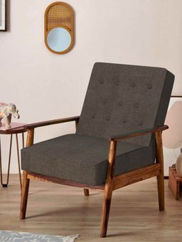 Chumbak - Memsaab Arm Chair - Brown Coal