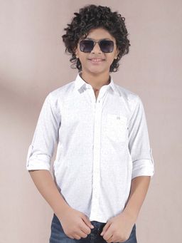 CRIMSOUNE CLUB - Boys White Printed Shirt