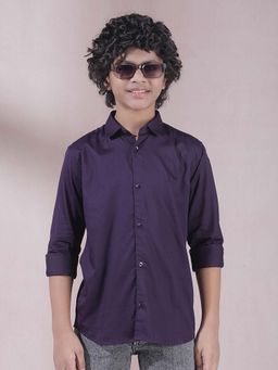CRIMSOUNE CLUB - Boys Purple 100% Cotton Shirt