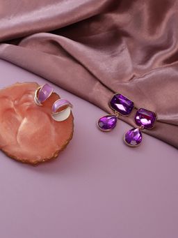 Sohi - Gold-Plated Stud & Drop Earrings Combo