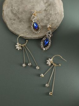 Sohi - Gold-Plated Drop Earrings Combo