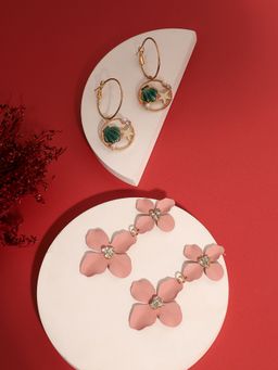 Sohi - Gold-Plated Drop Earrings Combo