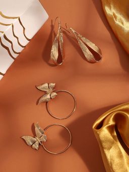 Sohi - Gold-Plated Drop Earrings Combo