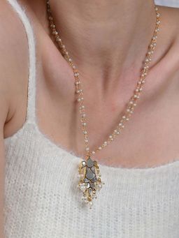 Shlok Jewels - Women White 18K Gold Plated Pearl Necklace