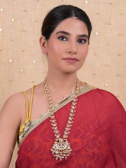 Shlok Jewels - Women White 18K Gold Plated Pearl Necklace