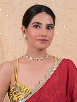 Shlok Jewels - Women 18K Gold Plated Pearl Choker Set