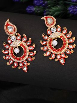 Anika's Creations - Stylish Silver Plated American Diamond Jhumka Earringss
