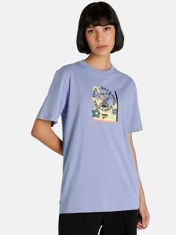 Puma - Downtown Relaxed Graphic Women Blue T-shirt