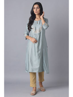 WISHFUL by W - Blue Stripes Kurta