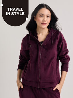 Nykd by Nykaa - Women Hooded Jacket NYS918-Wine