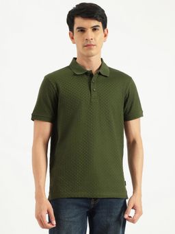 United Colors of Benetton - Regular Fit Textured Squares Jacquard Polo T-Shirt