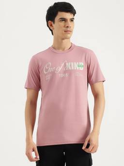 United Colors of Benetton - Mauve Round Neck Typography T-Shirt