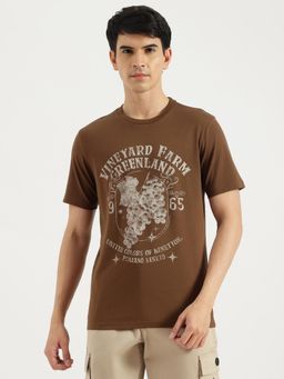 United Colors of Benetton - Brow Round Neck Graphic Vineyard T-Shirt
