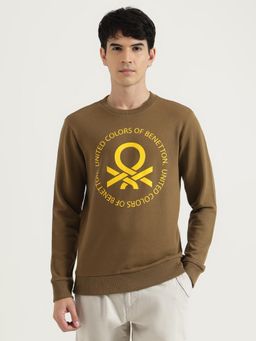United Colors of Benetton - Regular Fit Round Neck Typography Sweatshirt