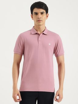 United Colors of Benetton - Mauve Regular Fit Solid Polo T-Shirt