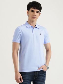 United Colors of Benetton - Blue Regular Fit Solid Polo T-Shirt
