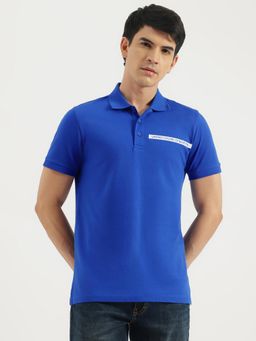 United Colors of Benetton - Royal Blue Regular Fit Solid Polo T-Shirt