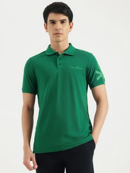 United Colors of Benetton - Green Regular Fit Solid Polo T-Shirt