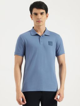 United Colors of Benetton - Blue Regular Fit Solid Classic Iconic Branded Polo T-Shirt