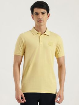 United Colors of Benetton - Yellow Regular Fit Solid Classic Iconic Branded Polo T-Shirt