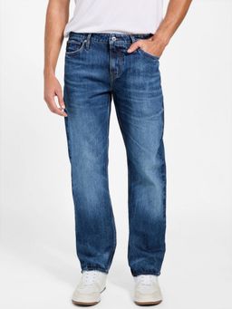 Guess - Mens Blue Washed Slim Fit Mid Rise Jeans