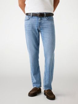 Guess - Mens Blue Washed Slim Fit Mid Rise Jeans