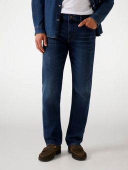 Guess - Mens Blue Washed Slim Fit Mid Rise Jeans