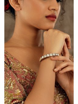 Curio Cottage - White Vintage Radiance Kundan Bracelet (2.4)