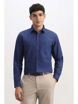 Allen Solly - Men Blue Solid Full Sleeves Formal Shirt