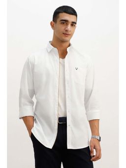 Allen Solly - Men White Regular Fit Solid Full Sleeves Casual Shirt