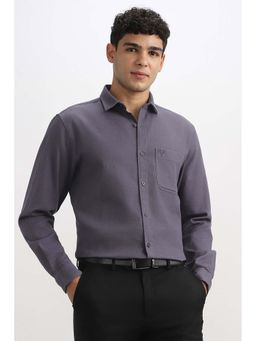 Allen Solly - Men Purple Solid Full Sleeves Formal Shirt
