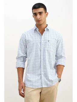 Allen Solly - Men White Regular Fit Check Full Sleeves Casual Shirt