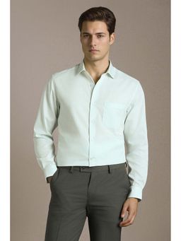 Louis Philippe - Men Light Green Regular Fit Solid Full Sleeves Formal Shirt