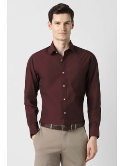 Peter England - Men Maroon Slim Fit Shirt