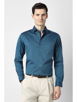 Peter England - Men Blue Regular Fit Shirt