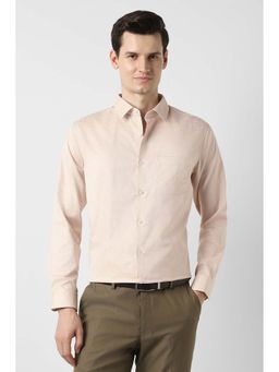 Peter England - Men Beige Slim Fit Shirt