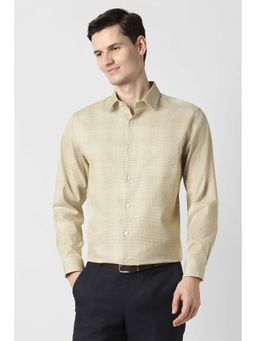 Peter England - Men Beige Regular Fit Shirt