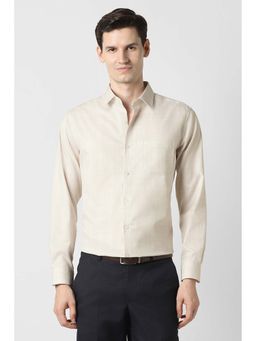 Peter England - Men Beige Regular Fit Shirt