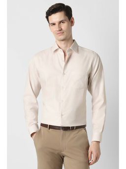 Peter England - Men Cream Regular Fit Shirt