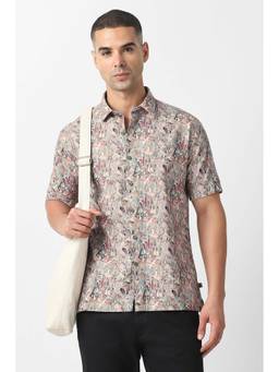 Van Heusen - Men Multi Straight Fit Print Half Sleeves Party Shirt