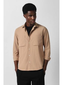 Van Heusen - Men Brown Slim Fit Solid Full Sleeves Casual Shirt