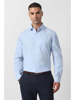 Van Heusen - Men Light Blue Regular Fit Solid Full Sleeves Formal Shirt