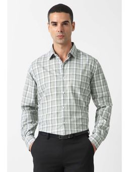 Van Heusen - Men Grey Regular Fit Check Full Sleeves Formal Shirt