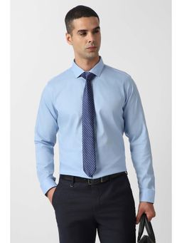 Van Heusen - Men Light Blue Slim Fit Solid Full Sleeves Formal Shirt